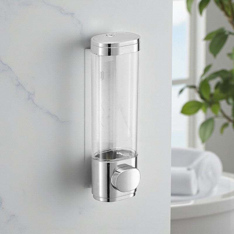 Wandmontierter Seifenspender für den Einsatz im Badezimmer mit nachfüllfreundlichem Design für organisierte Waschbeckenbereiche