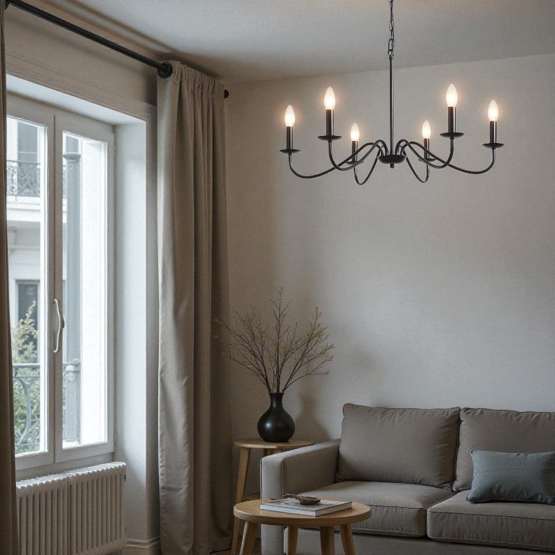 Kronleuchter Deckenlampe mit gebogenem Kerzenhalter Design