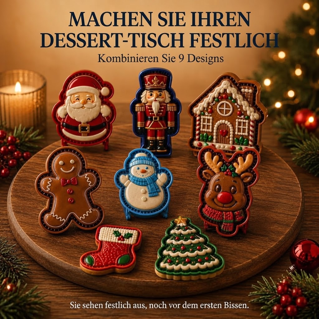 FestiveMoldy - Mini-Kuchenform mit 9 festlichen Designs