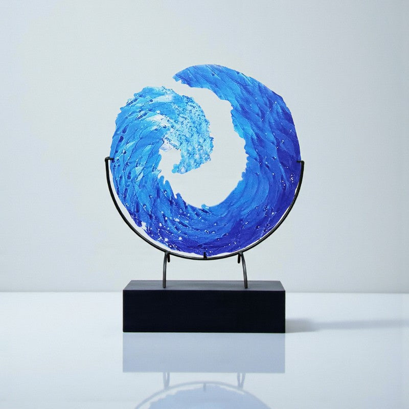 Künstlerische Glas-Skulptur einer Meereswelle