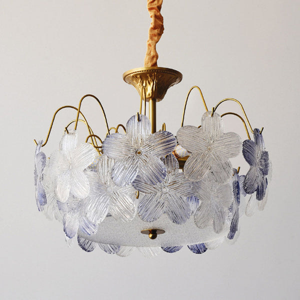 Aurela - Vintage-Kronleuchter aus Buntglas, Blütenform