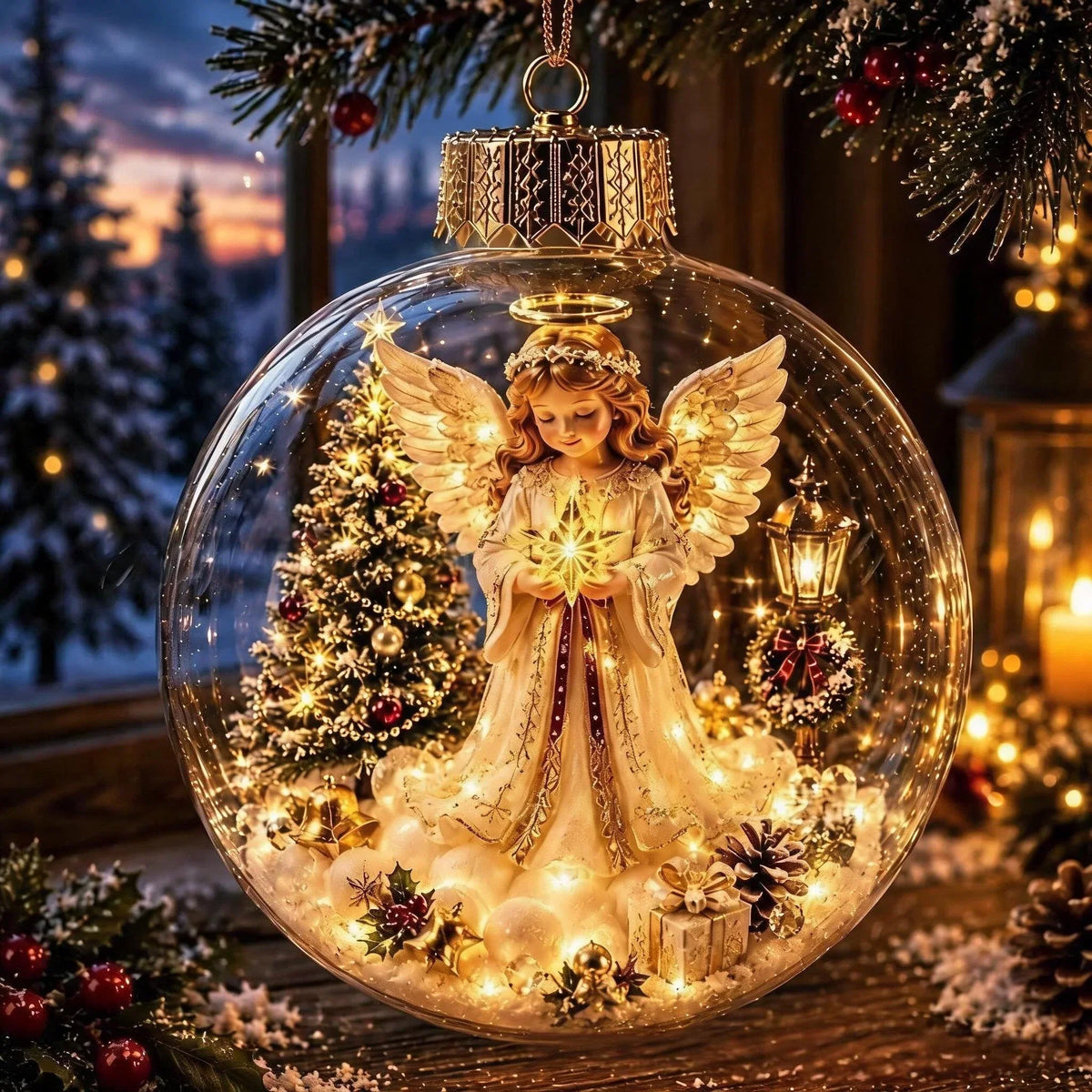 WinterGlow - Beleuchteter Weihnachtsanhänger mit Miniatur-Winterszene