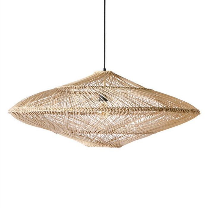 Claria - Vintage-Hängeleuchte aus Rattan, handgeflochten