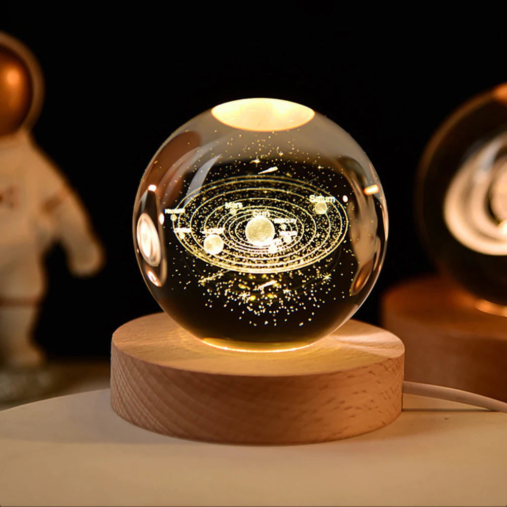 Brix - Kristall-Nachtlampe 3D-Sonnensystem