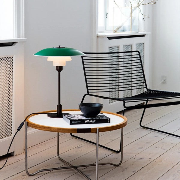 Mesalux - Design Tischlampe Metall & Opalglas