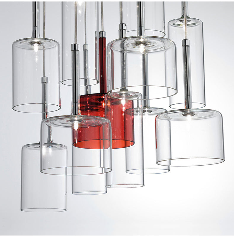 Italienische - Design-Pendelleuchte mit Glasschirmen