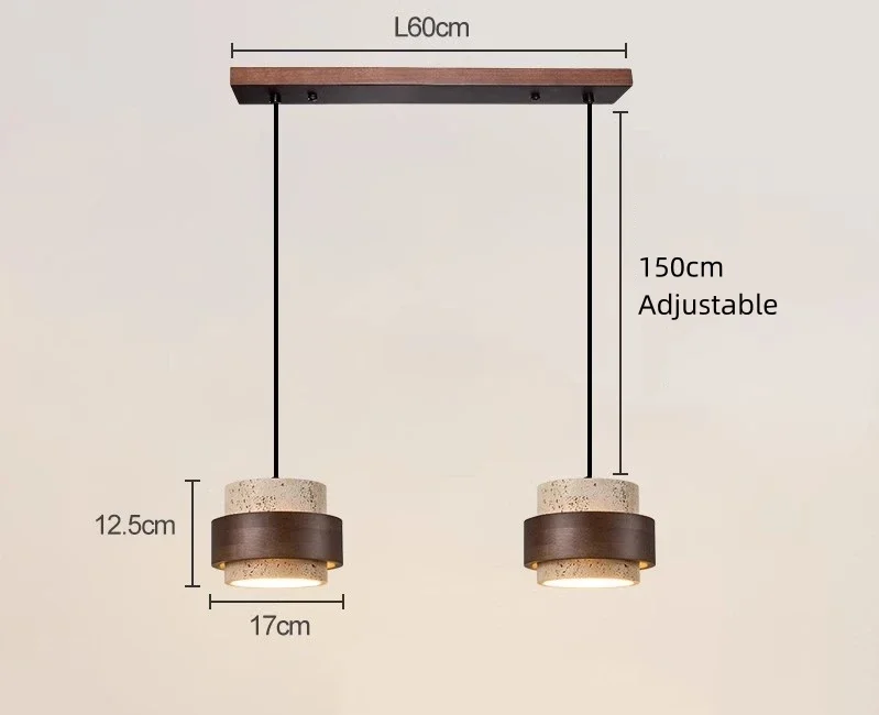 Halona - LED-Pendelleuchte aus Naturstein