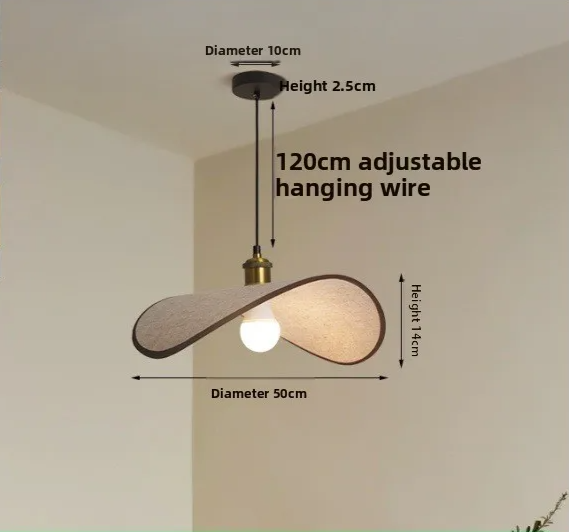 Solara - Wabi-Sabi-Strohhut-Hängeleuchte mit warmem Licht