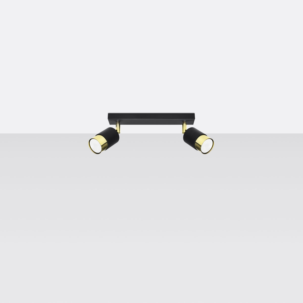 Fokus - 2-flammige Deckenleuchte, schwarz/gold, 30–35 cm