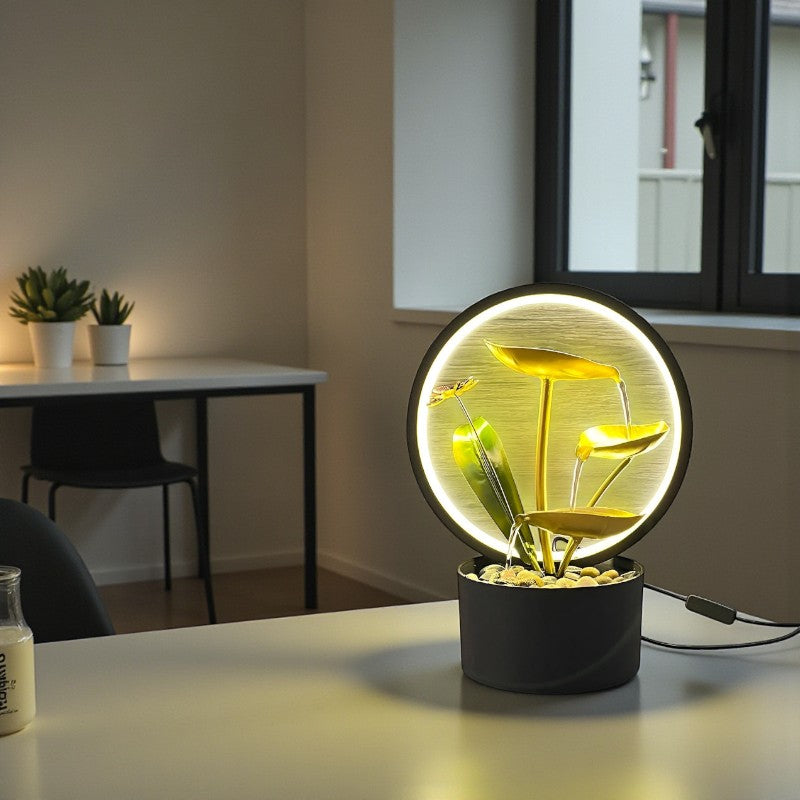 Elegante Tischlampe mit integriertem Wasserspiel für dekorative Wohnbeleuchtung