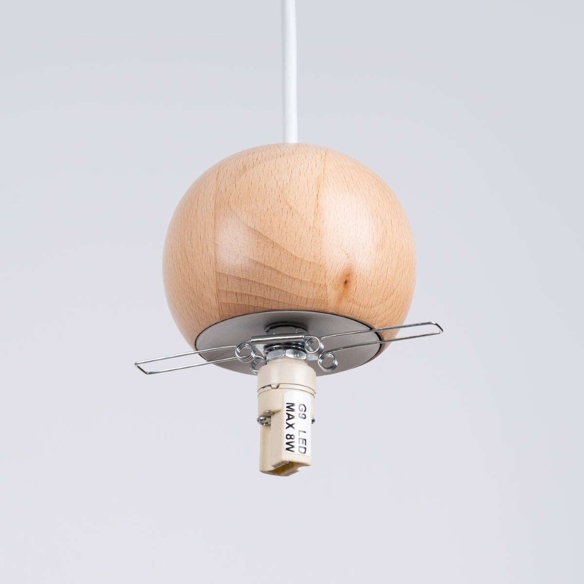 Plafona - Pendelleuchte aus weißem/naturfarbenem Holz,