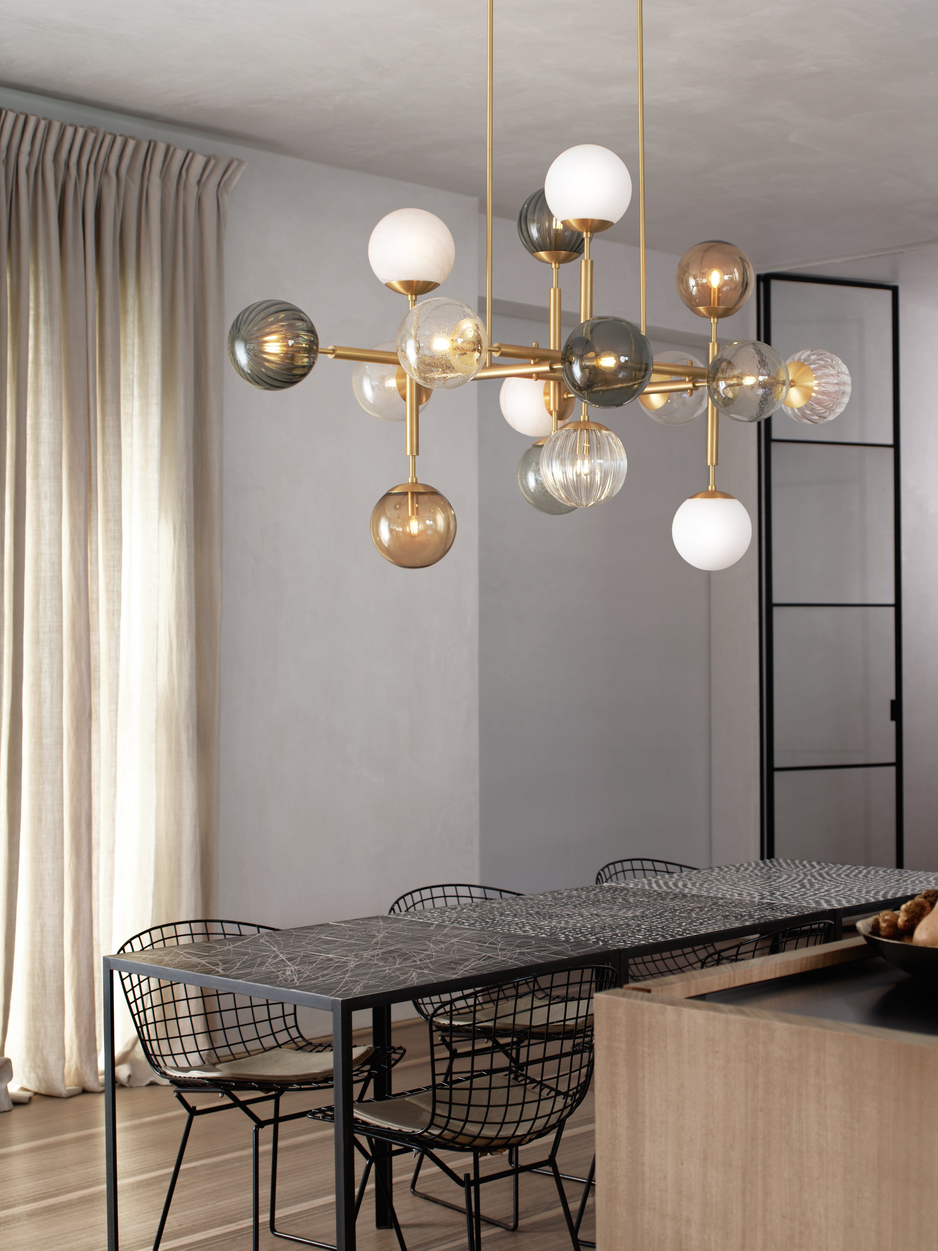 Metall/Glas - Designer-Pendelleuchte, Metall/Glas