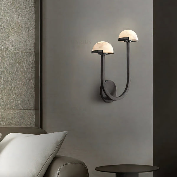 Luara - Wandleuchte in Pilzform aus Alabaster mit