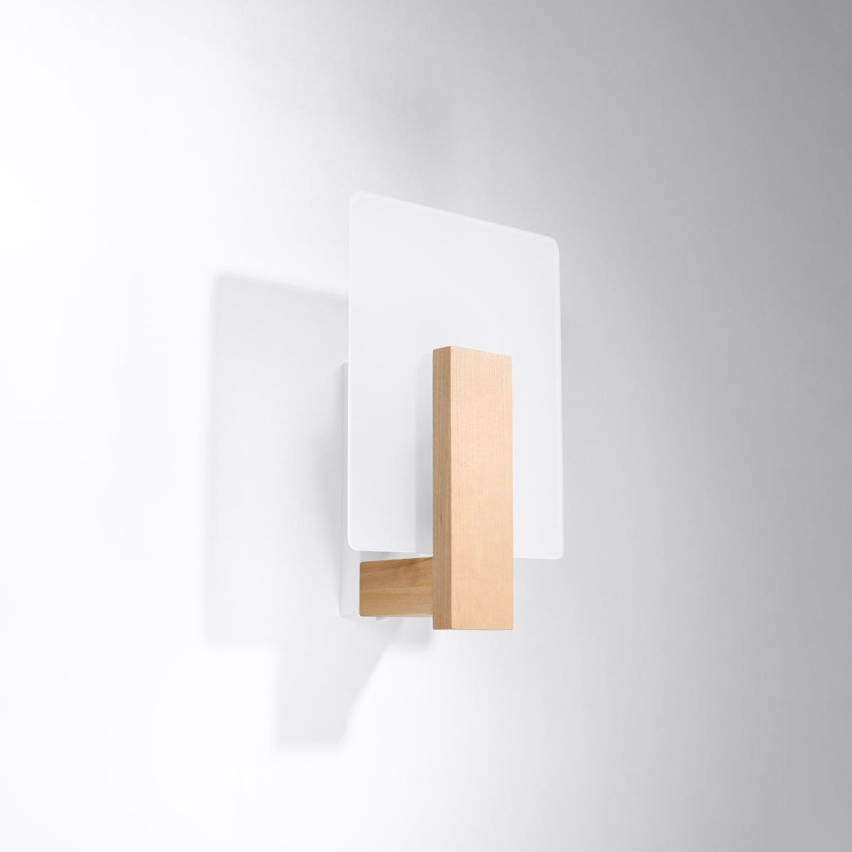 LAPPO - Wandleuchte, Naturholz & Glas