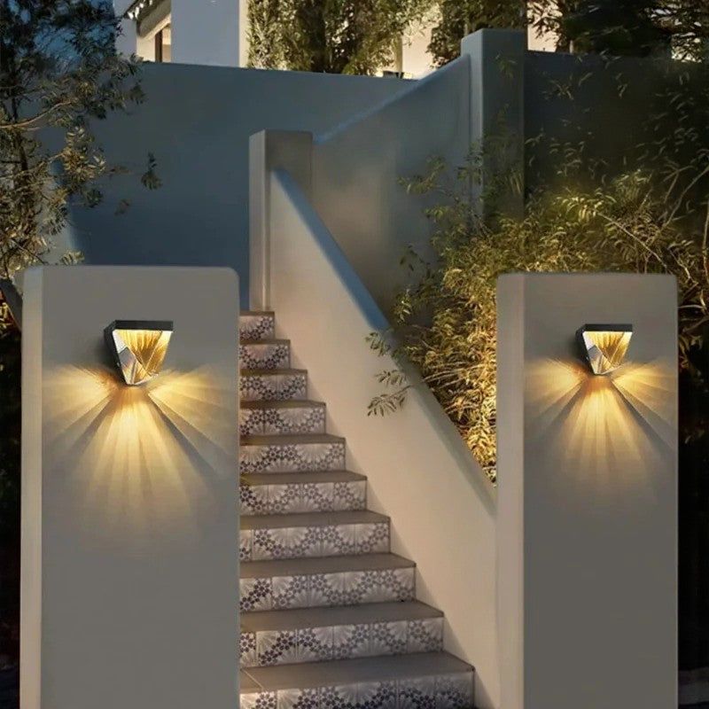 Diamantförmige Kristall-Außenwandleuchte Elegante Beleuchtung