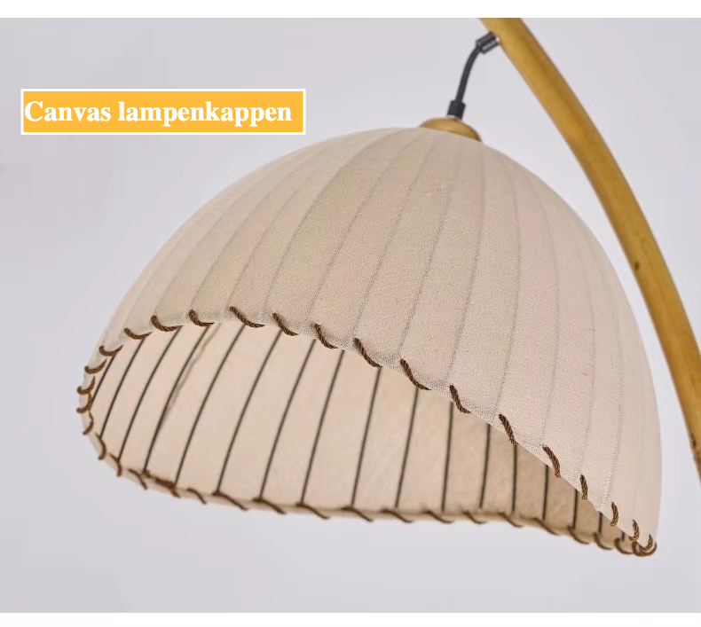 Taliara - Wabi-Sabi LED-Stehleuchte aus Bambus und Canvas