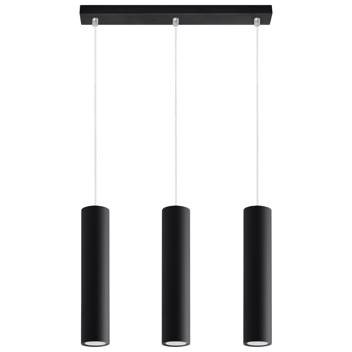 LAGOS - 3L Schwarze Pendelleuchte, 3-flammig, GU10