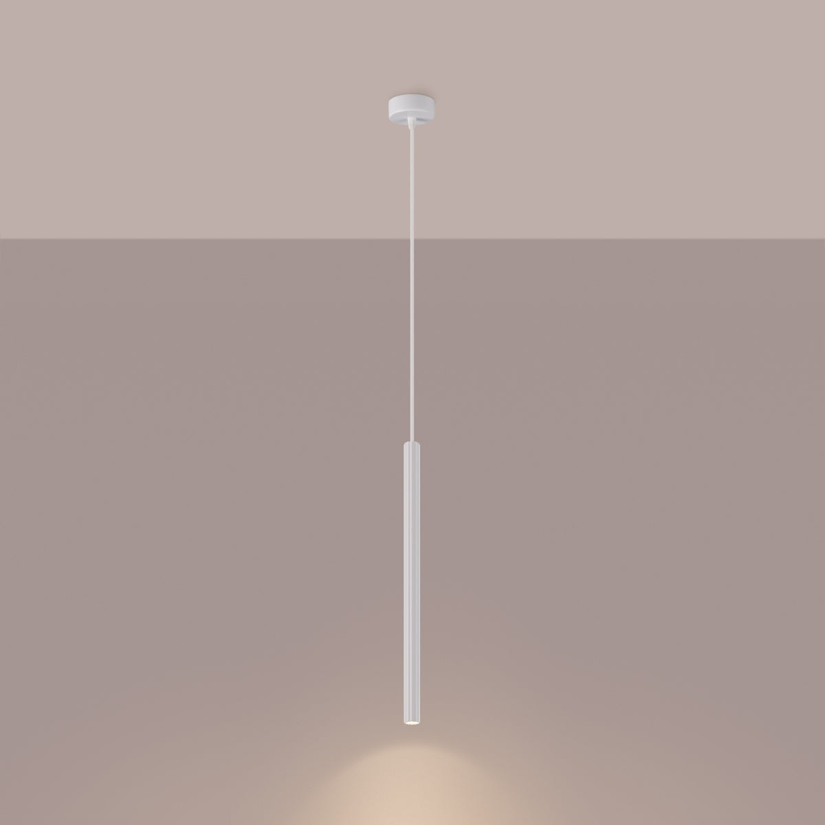 ARCHE - Pendelleuchte, 1-flammig, weißer Stahl, 8 x 8 x 120