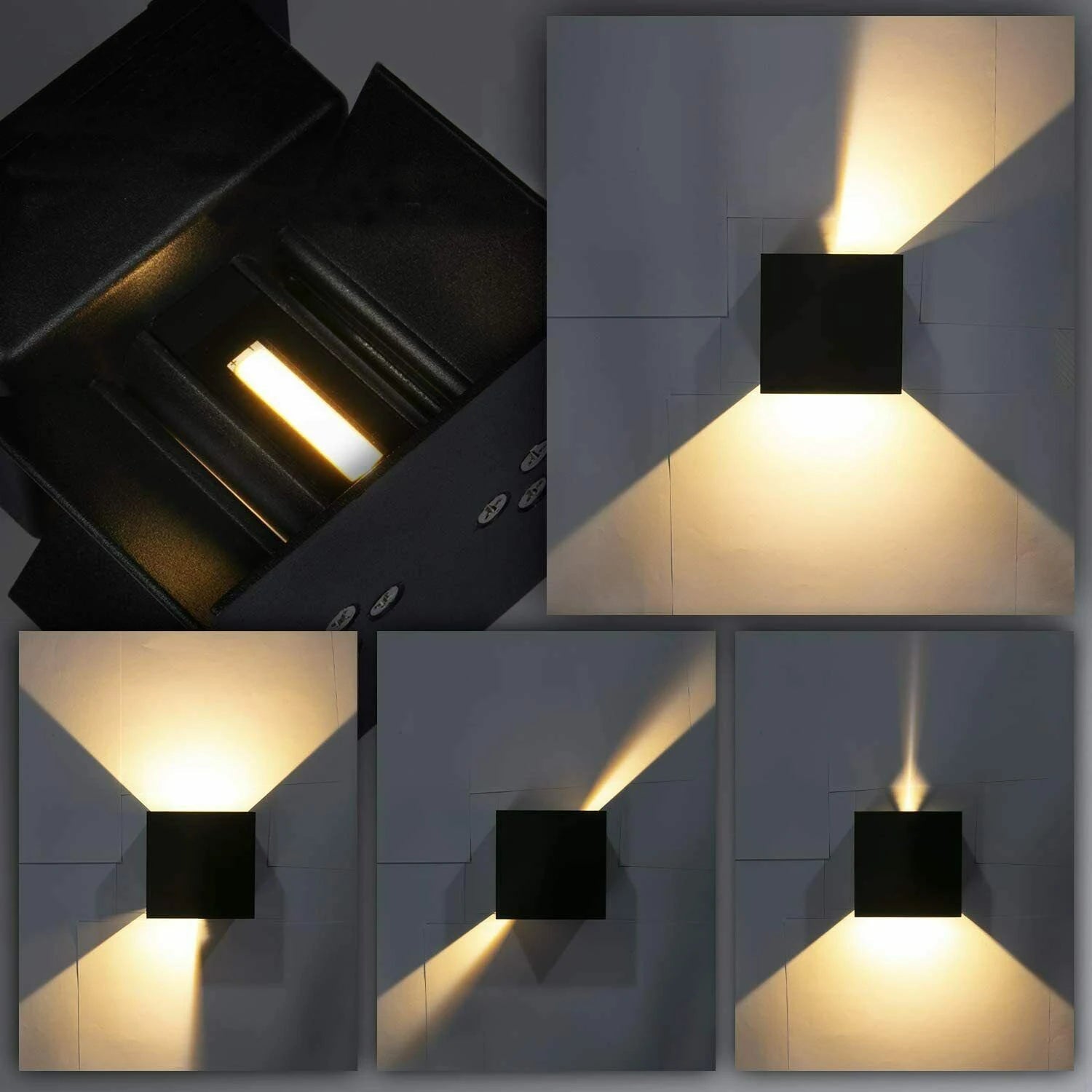 Rustica - LED-Wandleuchten-Set, 4er-Set, Schwarz