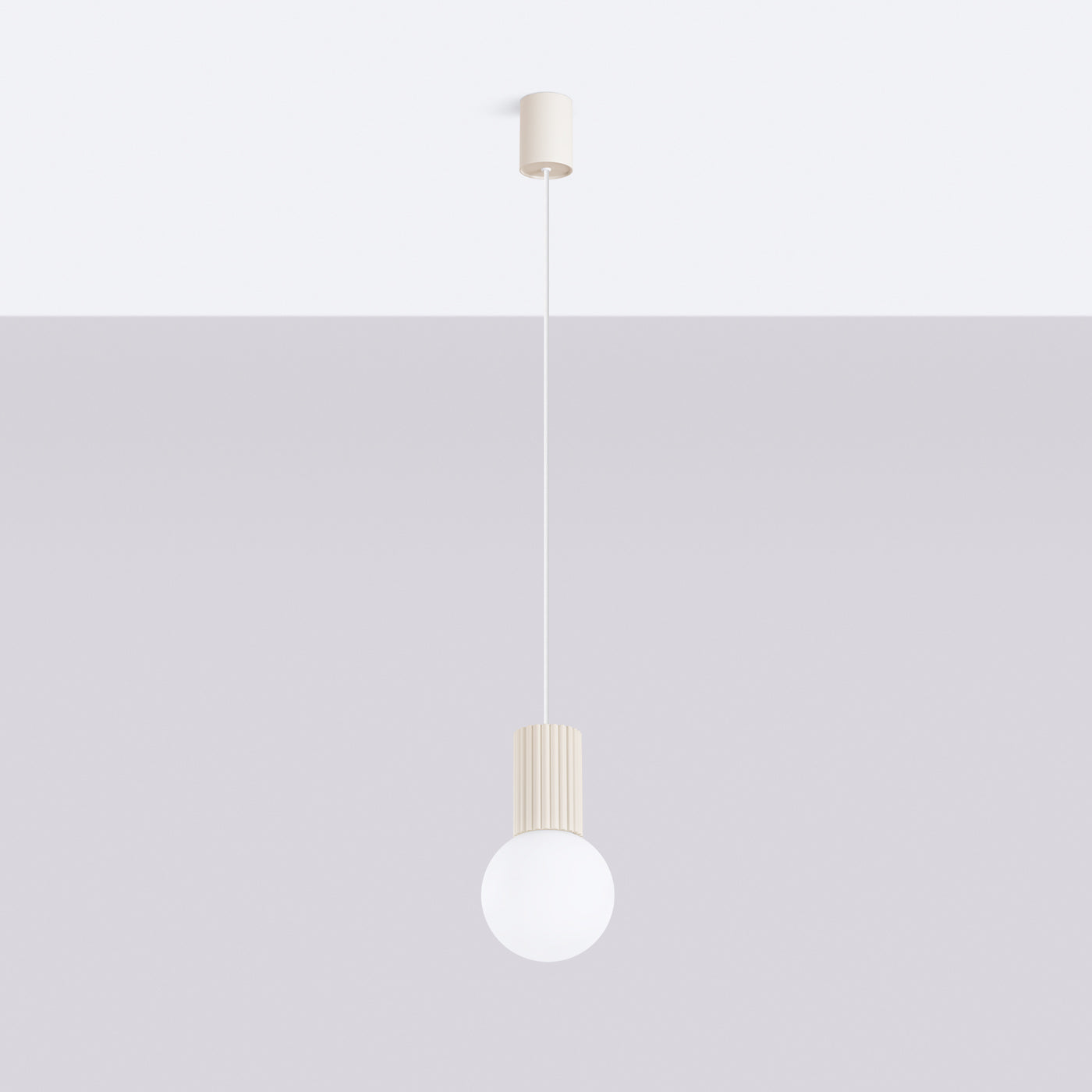 Zenita - Beige Pendelleuchte mit mattiertem Glasbirnen und