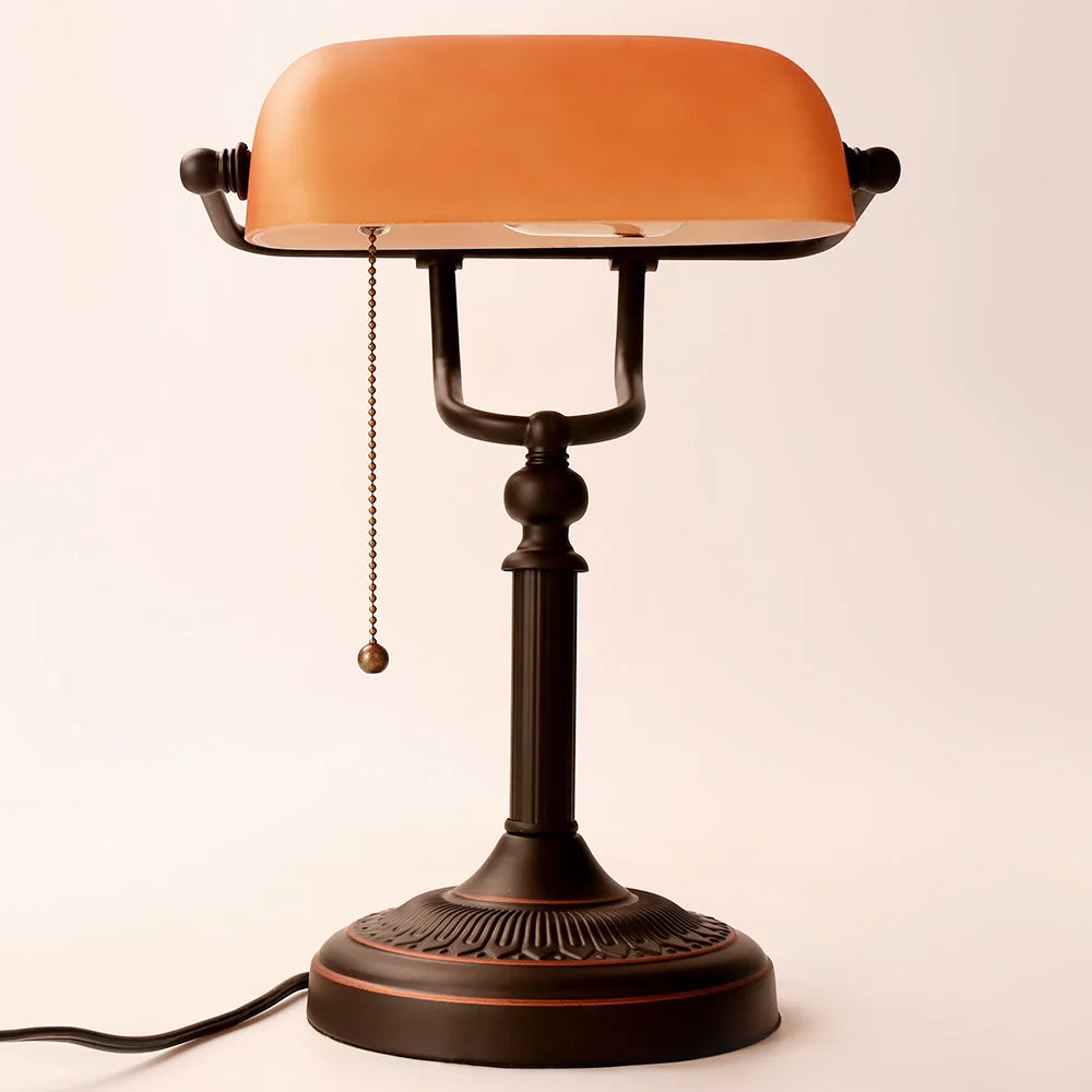 Studio - Vintage-Tischleuchte aus mattem, orangefarbenem