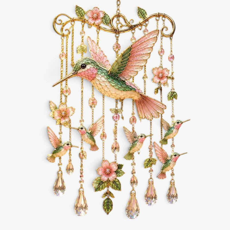 Sunfeather – Sonnenfänger und Windspiel mit Vogelmotiven und Kristalldetails