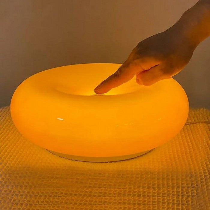 Luara - Bauhaus Donut Wand- und Tischleuchte aus Glas/Metall