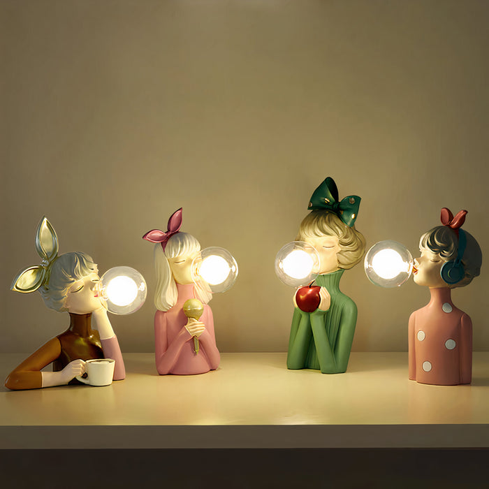 Lino - Tischlampe Holz & Glas mit LED Beleuchtung