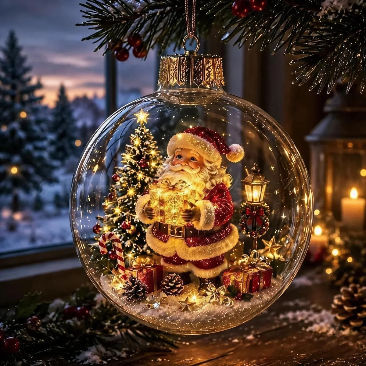 WinterGlow - Beleuchteter Weihnachtsanhänger mit Miniatur-Winterszene