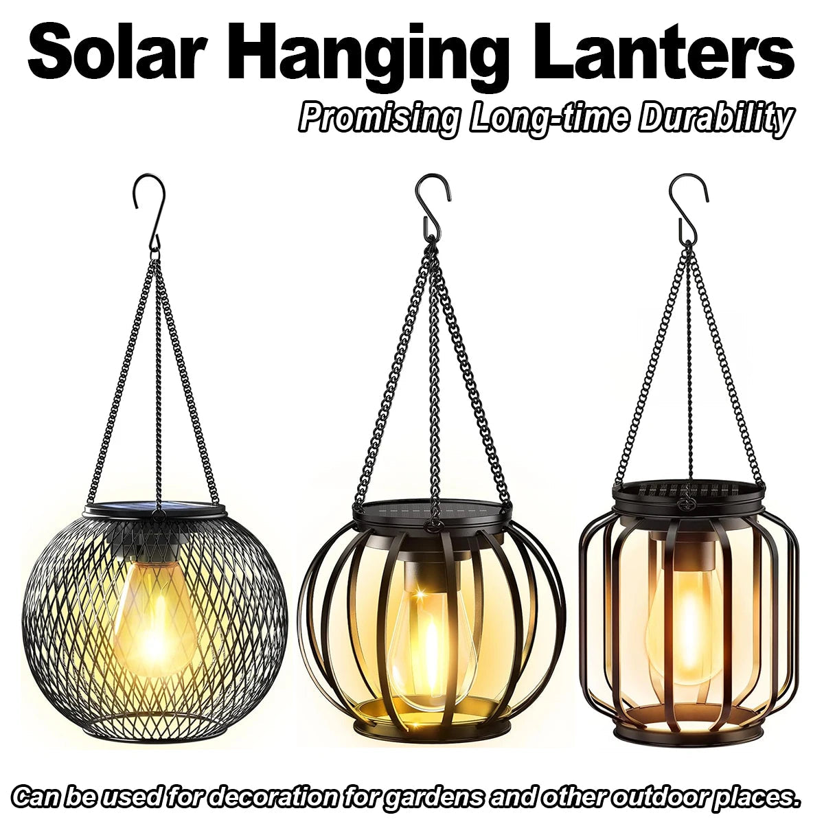 Solara - Vintage Solar-LED-Laterne aus Eisen, Schutzart IP65