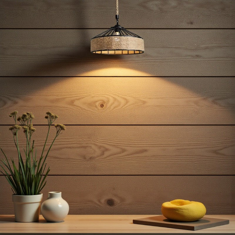 Seil-Pendelleuchte mit Rustikalem Industriestil
