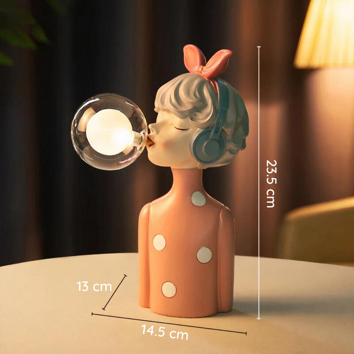 Lino - Tischlampe Holz & Glas mit LED Beleuchtung