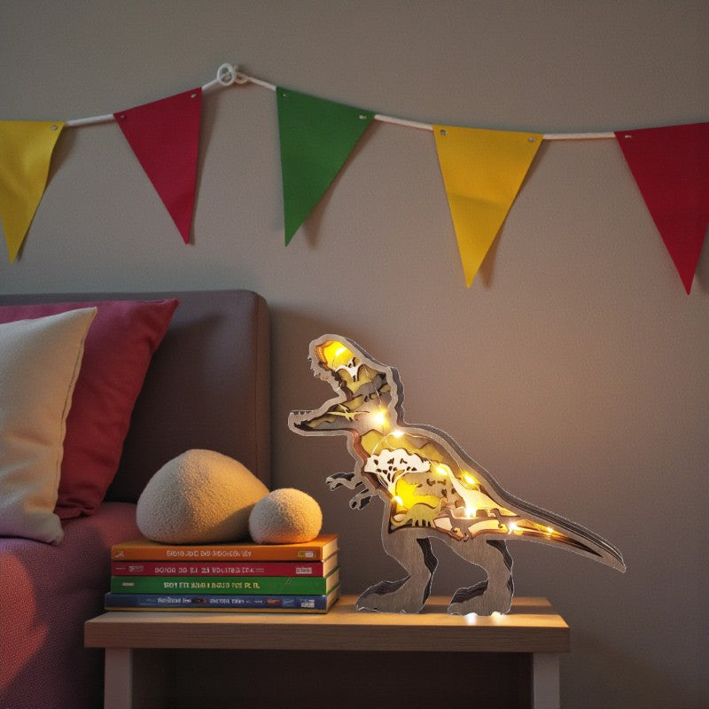 3D Dinosaurier Nachtlampe mit Touchsteuerung und LED-Licht