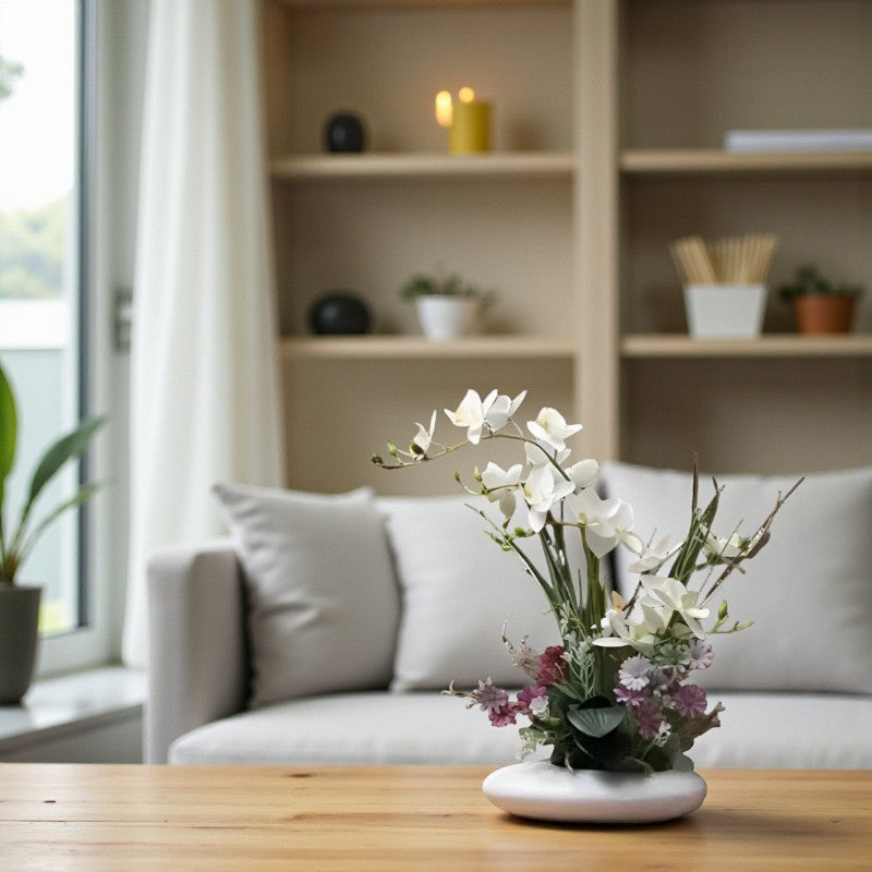 Florale Orchidee in eleganter moderner Dekovase