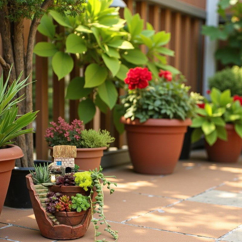 Pflanztopf mit modernem Treppenauf Design für Wohnräume
