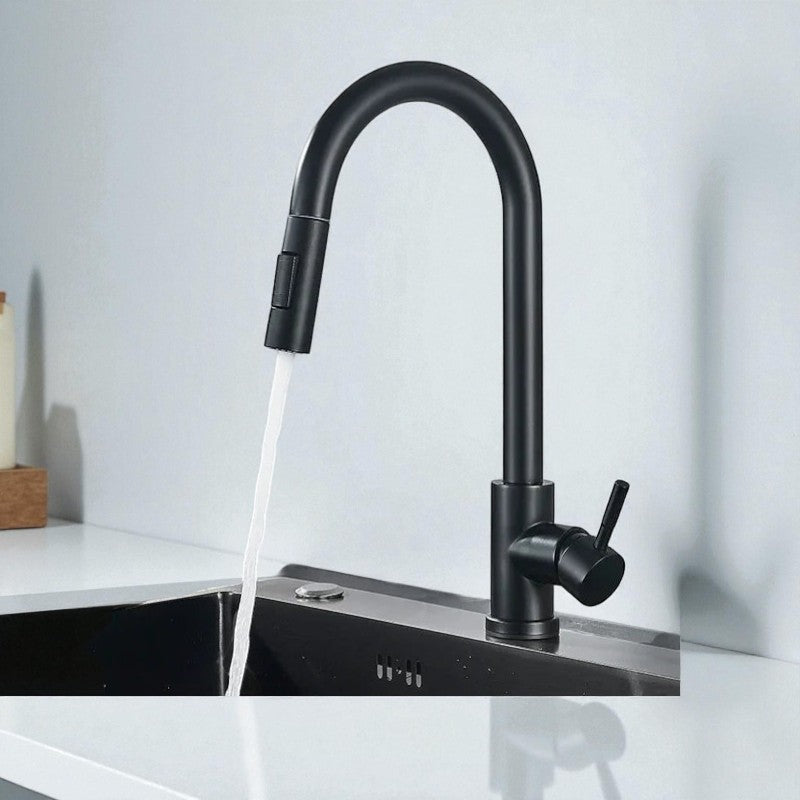 Drehbarer Wasserhahn mit verstellbarem Griff für vielseitige Nutzung in Küche und Bad