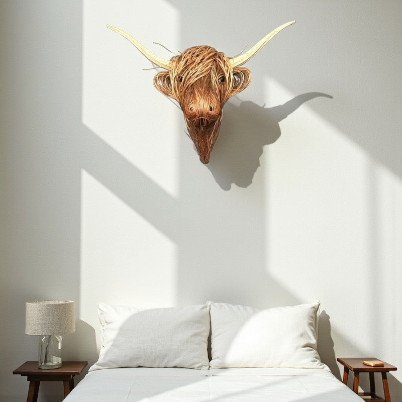 Handgefertigte Tier-Wanddekoration mit naturinspiriertem Stil