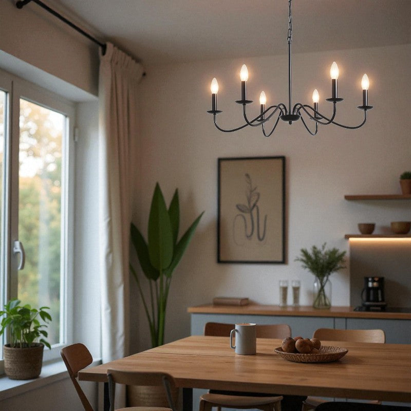 Kronleuchter Deckenlampe mit gebogenem Kerzenhalter Design