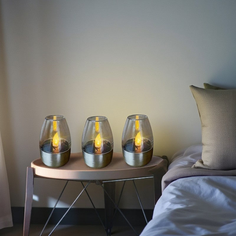 Art Deco Solar-LED-Außenlampe Wasserdicht Beleuchtung inspiriert vom Weinglas