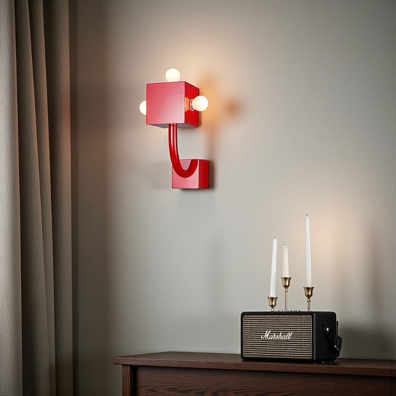 LED-Wandleuchte Innenbereich Rechteckiger Rahmen mit runden Glühbirnen