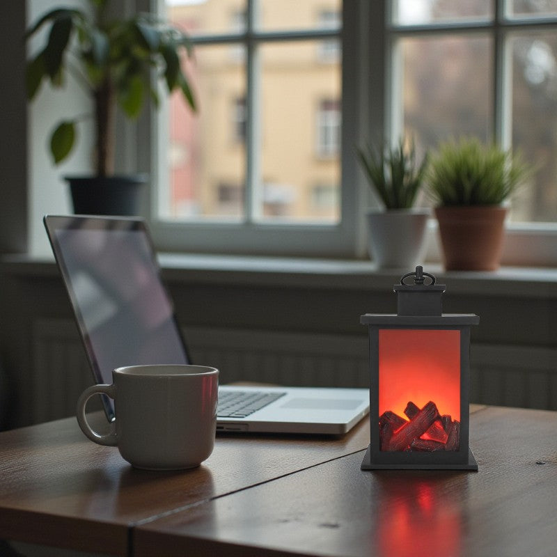 Flammenlose Feuerlaterne Lampe mit realistischem LED Leuchten