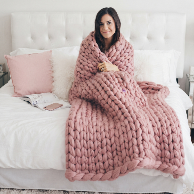 CozyLoop – Decken-Strickset mit Acrylgarn