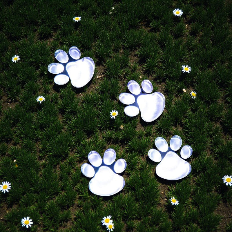 Solarbetriebene LED-Gartenlampe mit Hundepfote und Dekorbeleuchtung