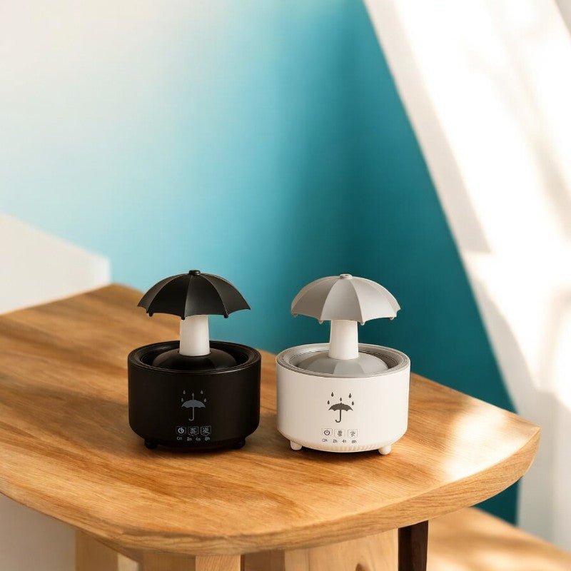 Drehbarer Regenschirm-Luftbefeuchter mit Nachtlicht Regentropfen-Effekt