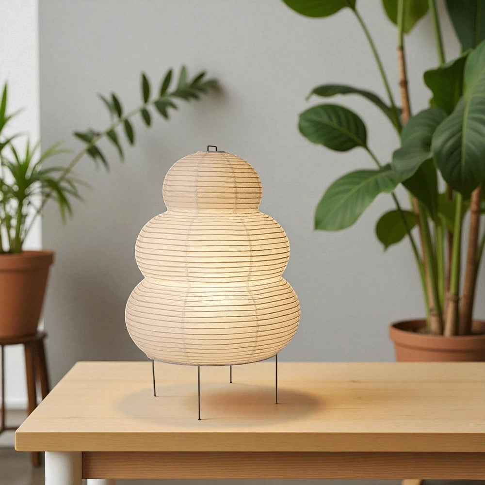 Artistic Wabi Sabi Reispapier-Stehlampe mit verstellbarem Ständer