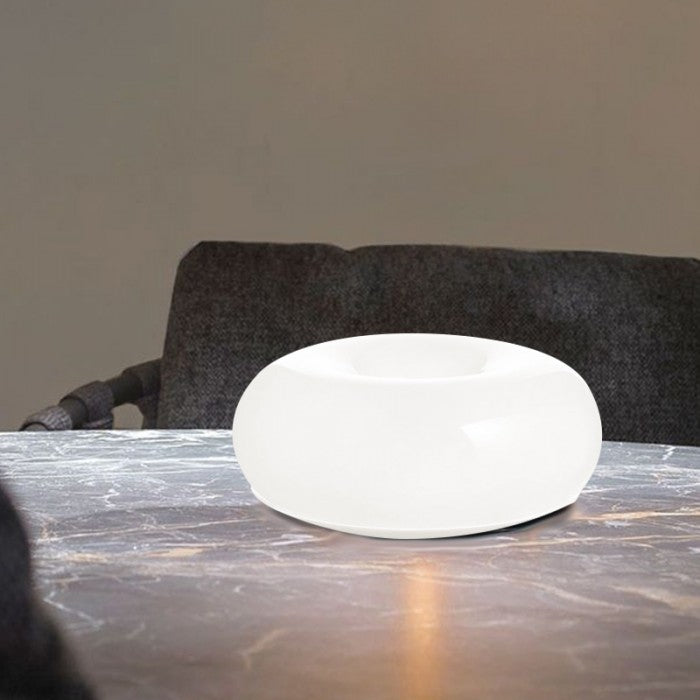 Luara - Bauhaus Donut Wand- und Tischleuchte aus Glas/Metall