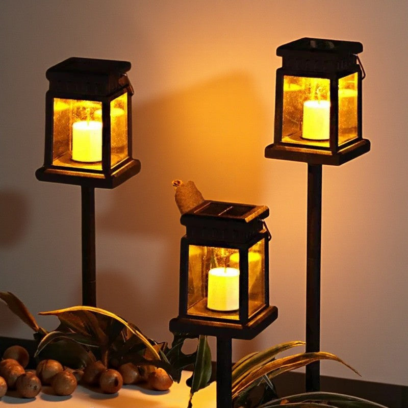 Solarbetriebene Outdoor-Laterne mit Hängegriff und LED-Licht