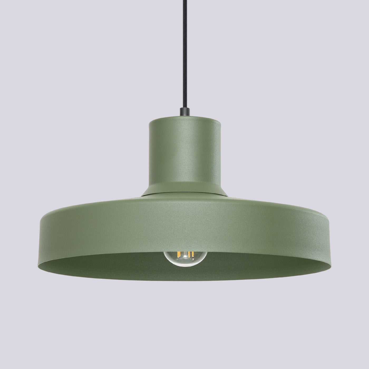 Olivgrüne - Pendelleuchte, 35 cm, Retro-Stil