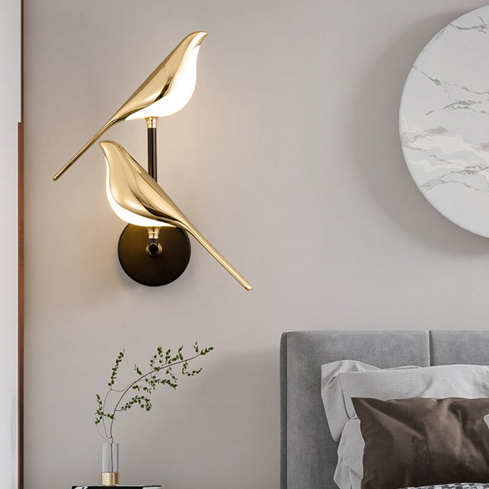 Vogel - Wandleuchte LED mit Magnetischer Lichtkugel