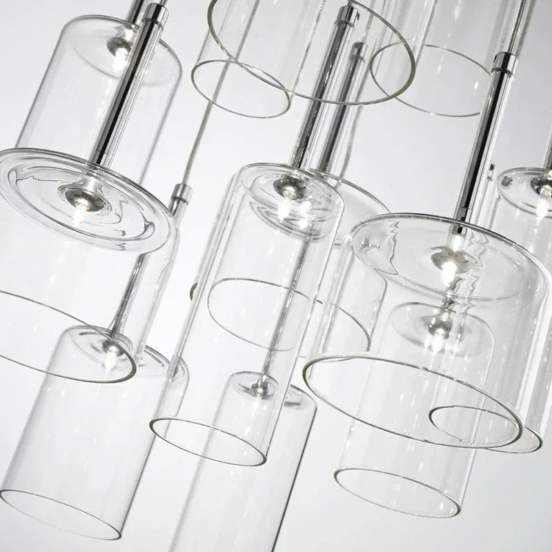 Italienische - Design-Pendelleuchte mit Glasschirmen